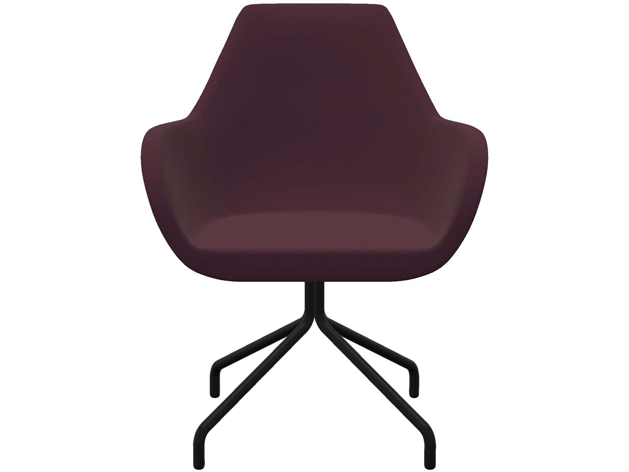 Profim Besucherstuhl "FAN" mit drehbarem Sternfußgestell, schwarz, Stoff: bordeaux
