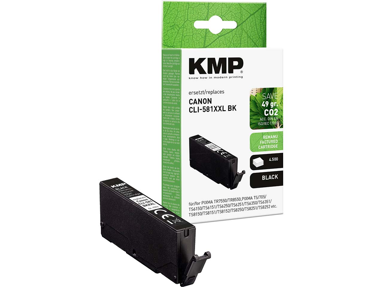 KMP Tintenpatrone ersetzt Canon CLI-581BK XXL schwarz