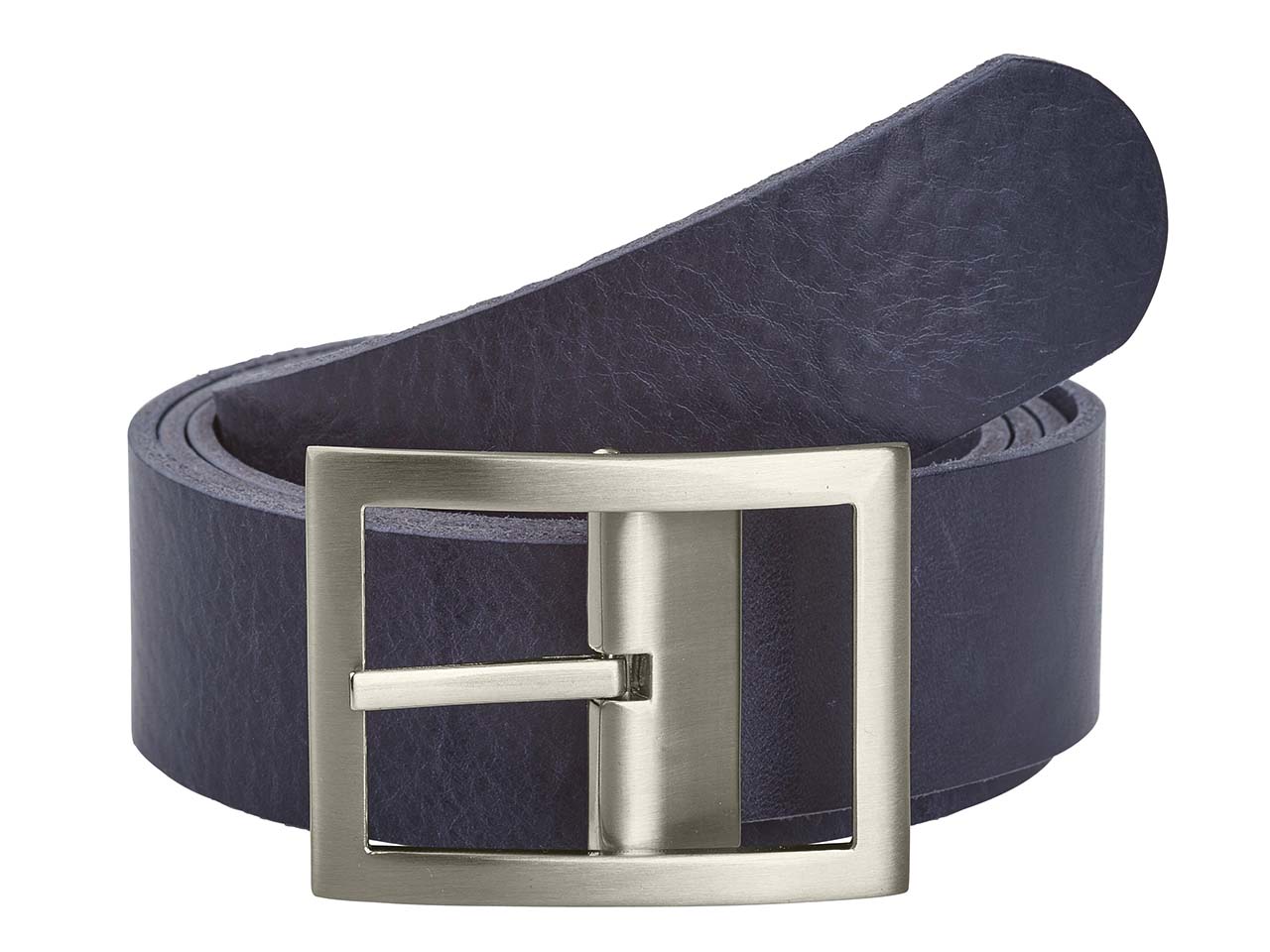 Gürtel aus vegetabil gegerbtem Leder, dunkelblau