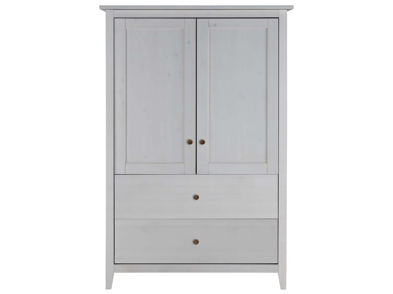 Highboard "Solvita" breit, 2 Holztüren, 2 SL, B 101 x T 40 cm x H 150 cm, Kiefer weiß