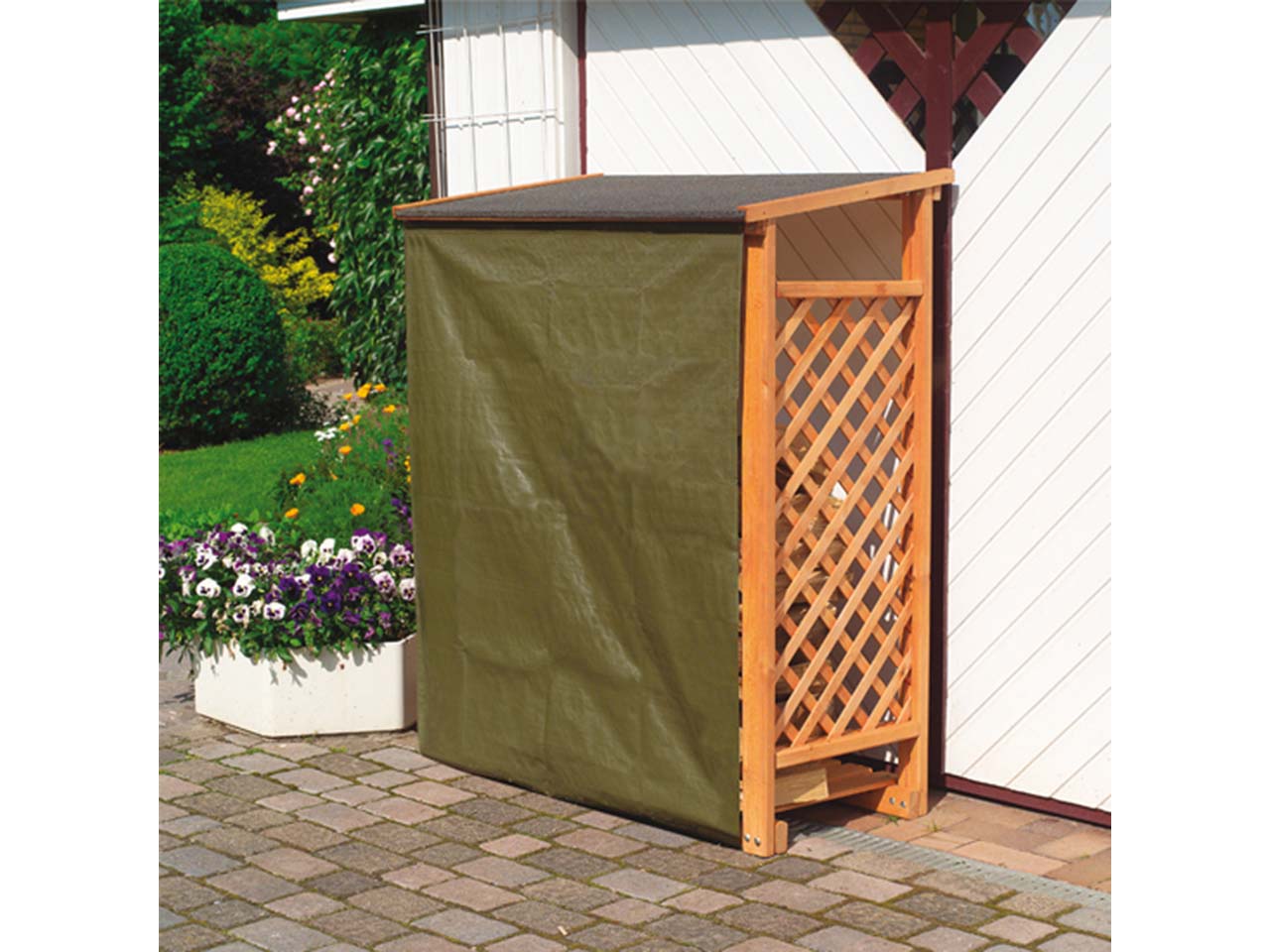 Kaminholzregal "Speyer" inkl. Wetterschutz