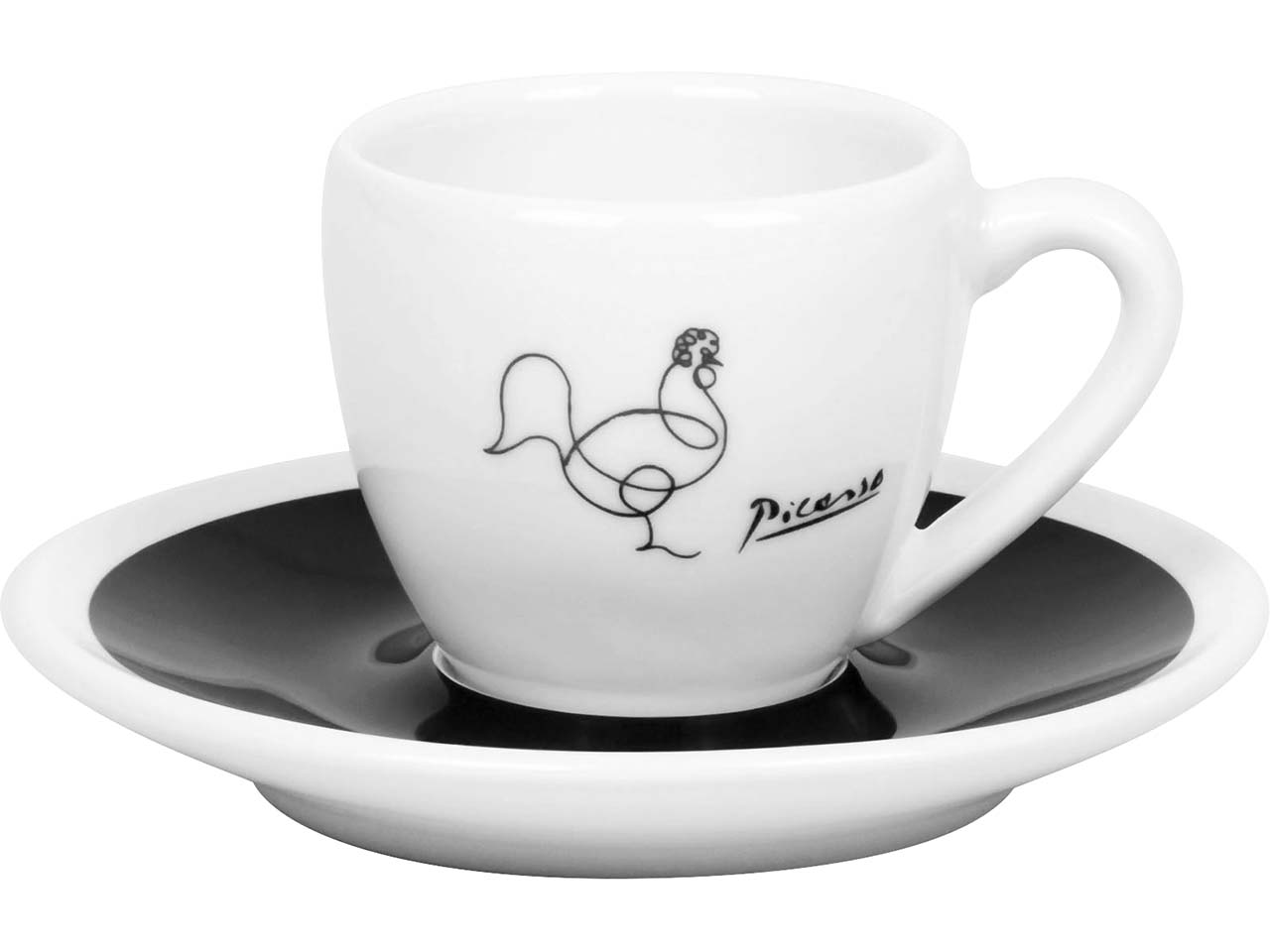 Könitz Espressotassen 2er-Pack "CB ONE Picasso Coq-Detai" mit Untertassen, Volumen: 50 ml
