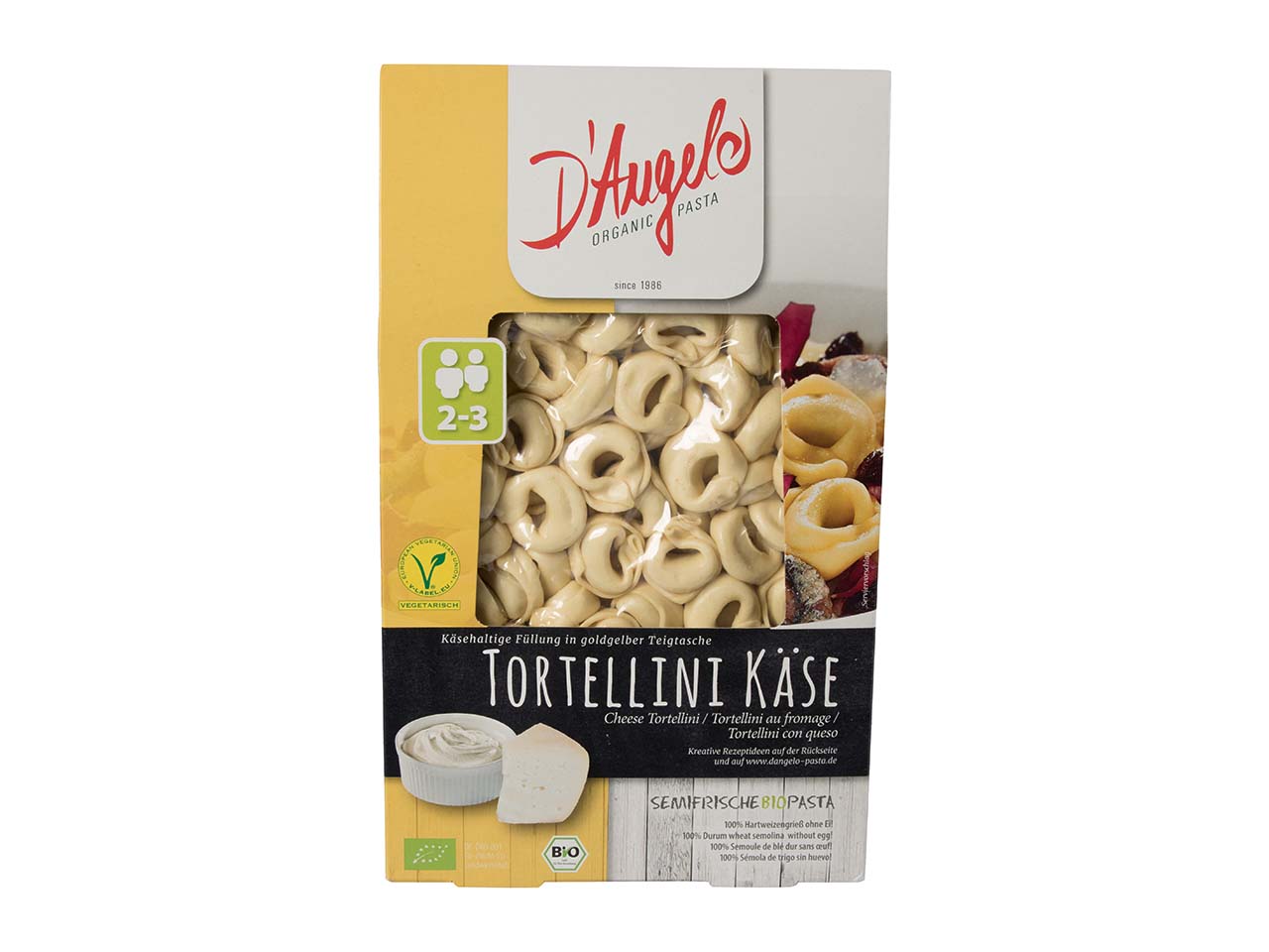 D`Angelo Bio-Tortellini mit Käse-Füllung, 250 g