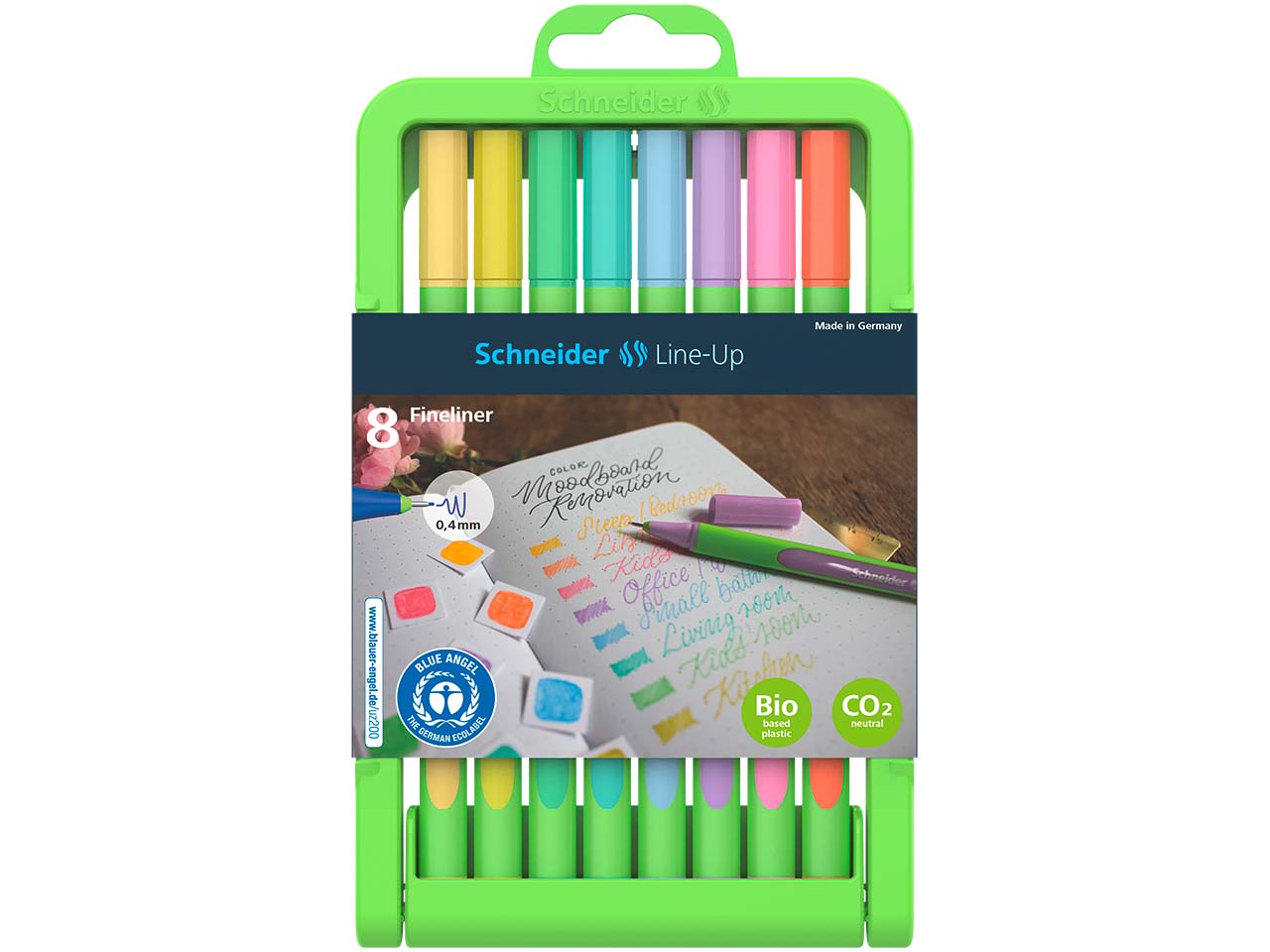 Schneider Fineliner "Line-Up" pastell 8er Stiftebox, farbig sortiert
