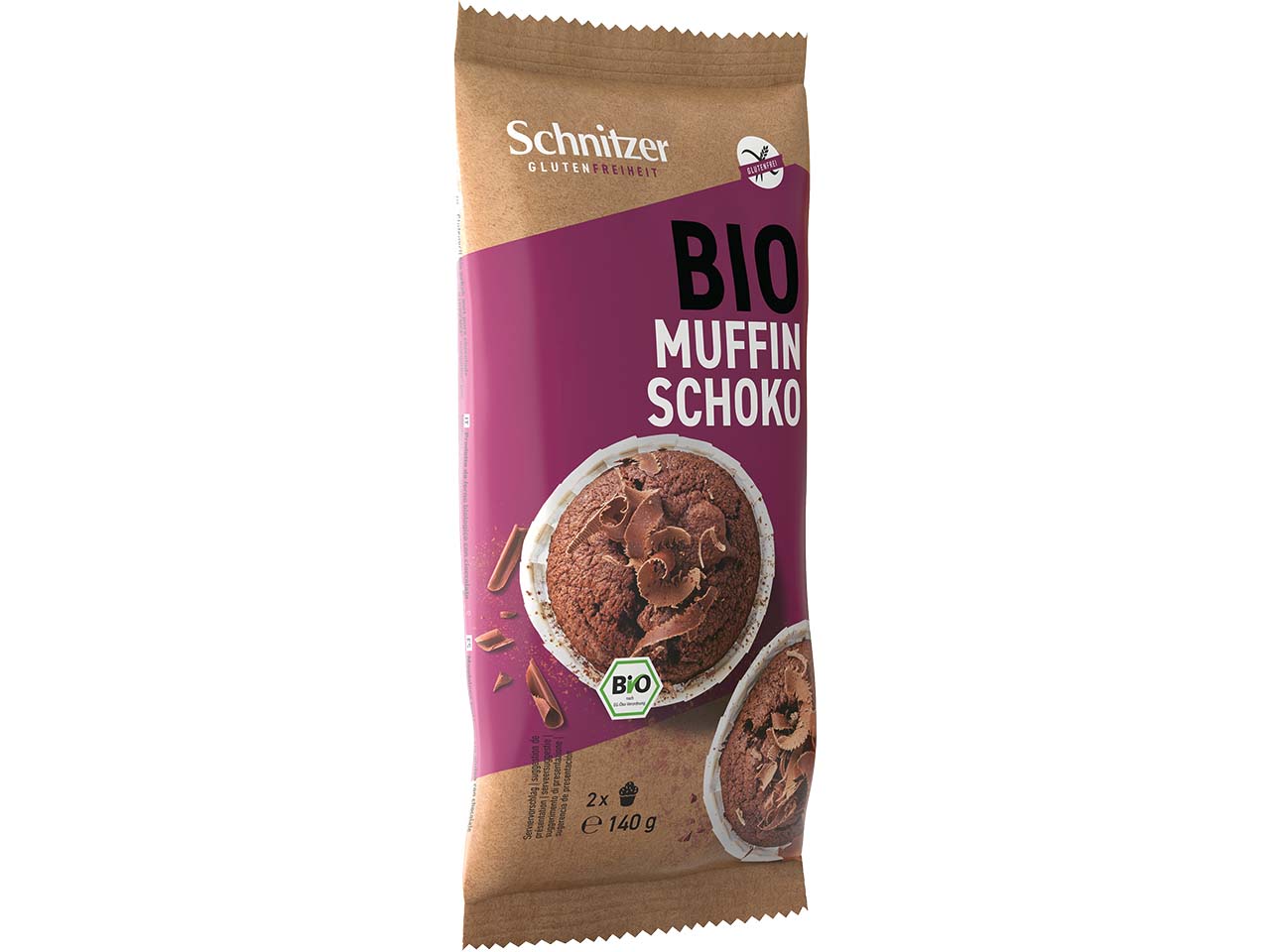 Schnitzer Bio-Muffin "Schoko", 2er-Pack, glutenfrei, 140 g