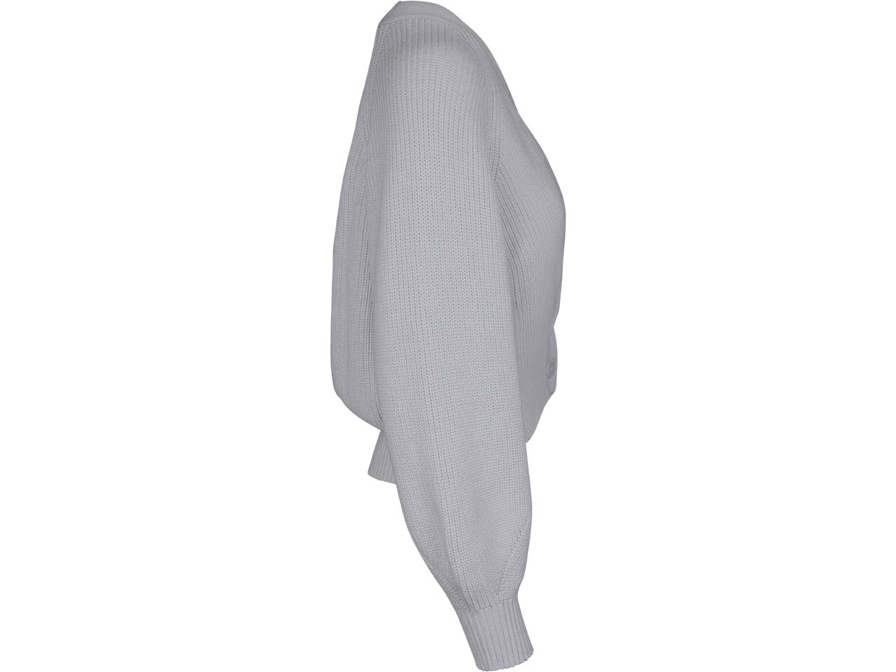 MELA Bio-Damen-Rippstrick-Cardigan 'BHUMA' mit Raglan-Ärmel, grau melange, Gr. S