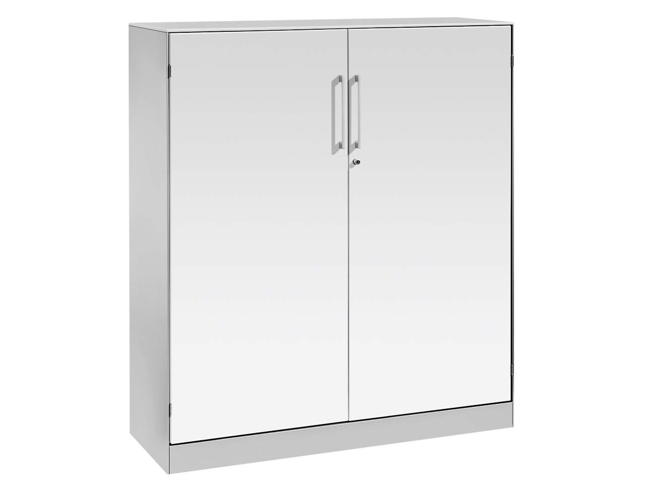 Flügeltürenschrank "CONTACT", Höhe 131 cm  (BxT) 100 x 43,5, silber