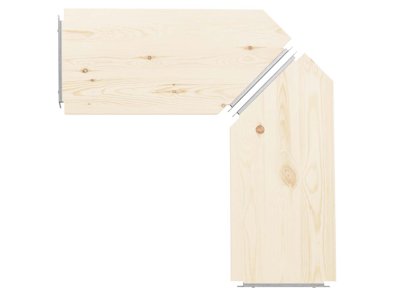 2 ABC Eckböden "Classic" B 40/80 x T 36 cm, weiß