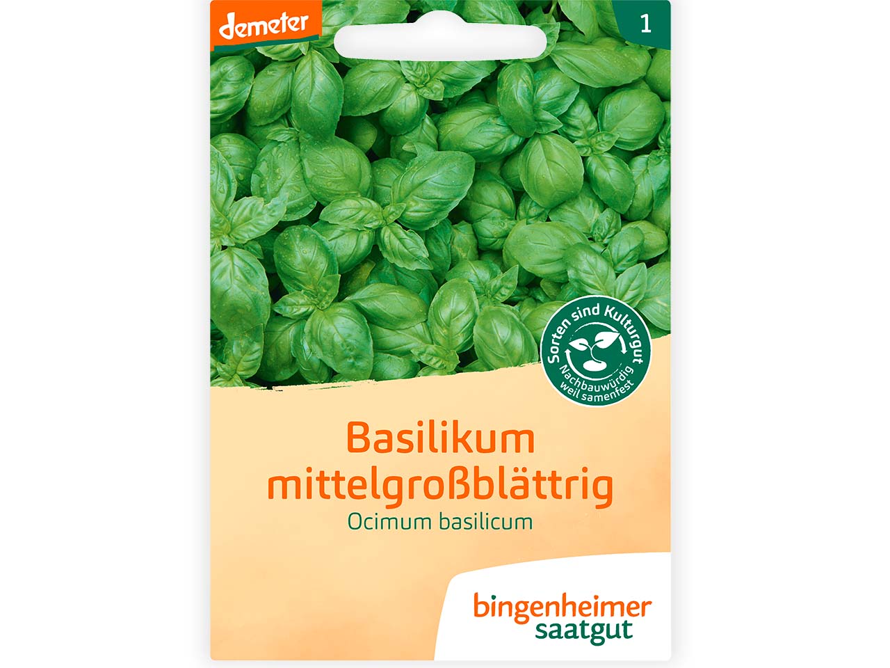bingenheimer saatgut Bio-Samen Basilikum mittelgroßblättrig, 1 Stk.