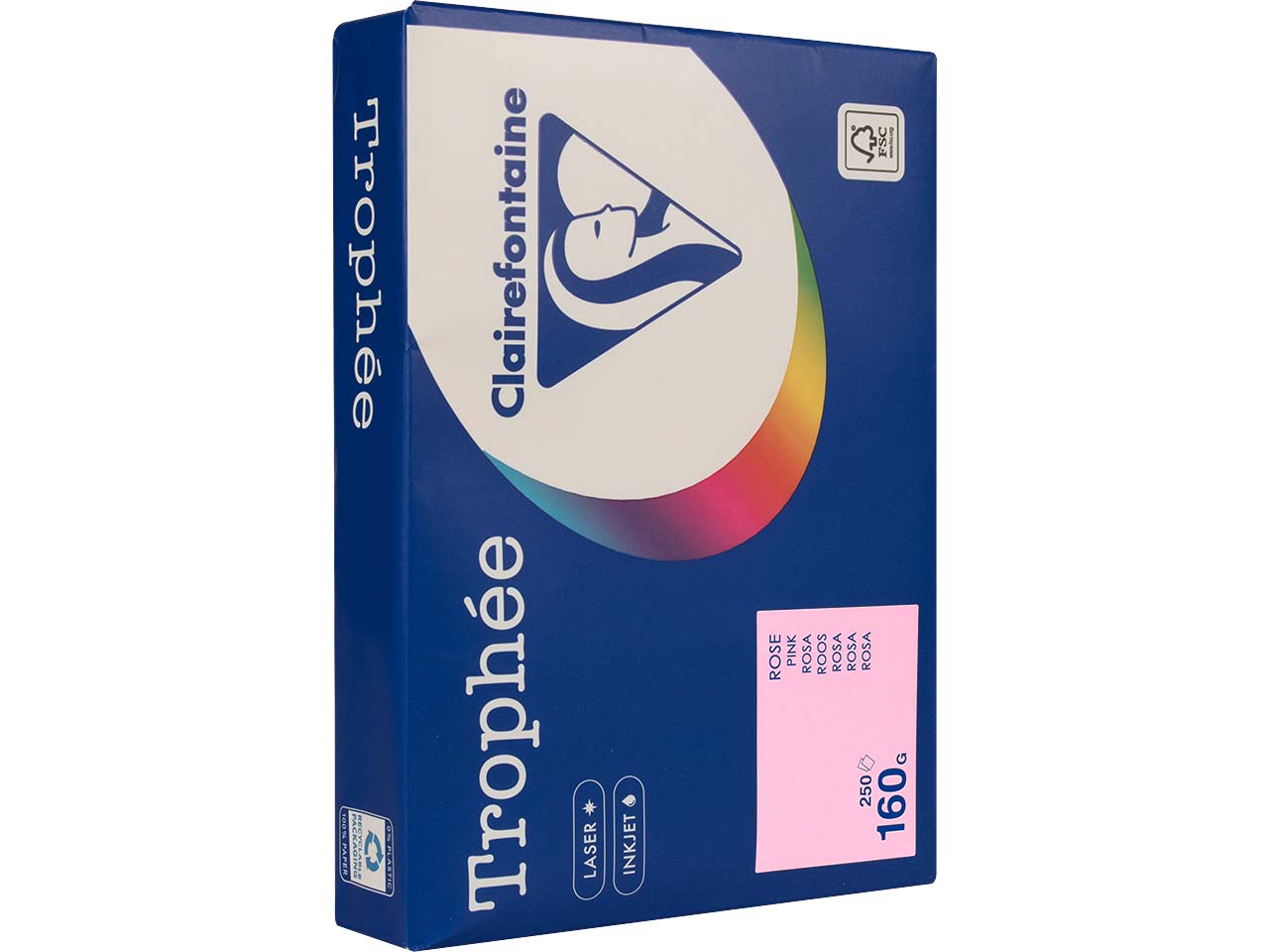 Clairfontaine Farbiges Kopierpapier "Trophee" 160 g/m², DIN A4, rosa