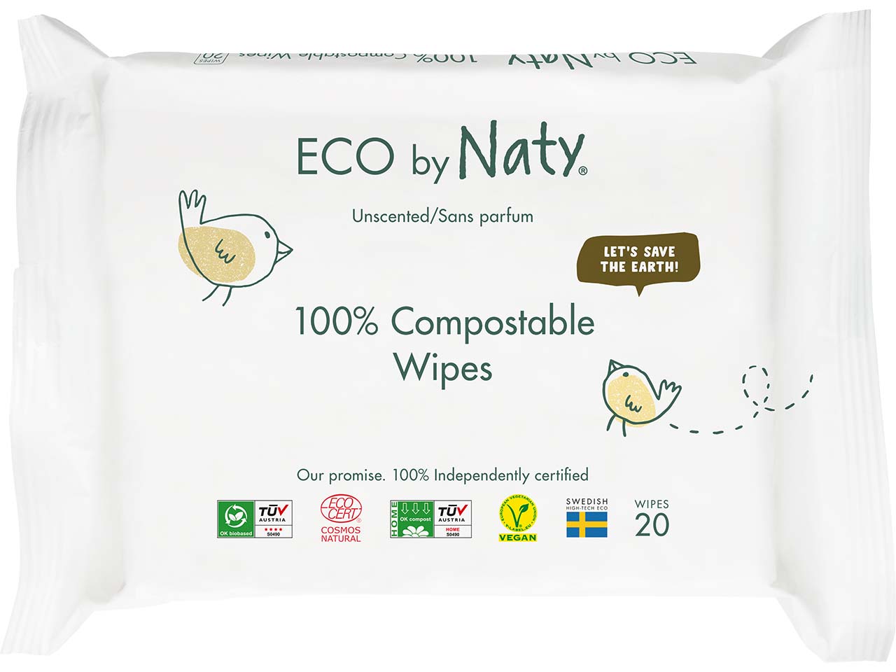 ECO by Naty Feuchttücher sensitiv, 20 Stk.