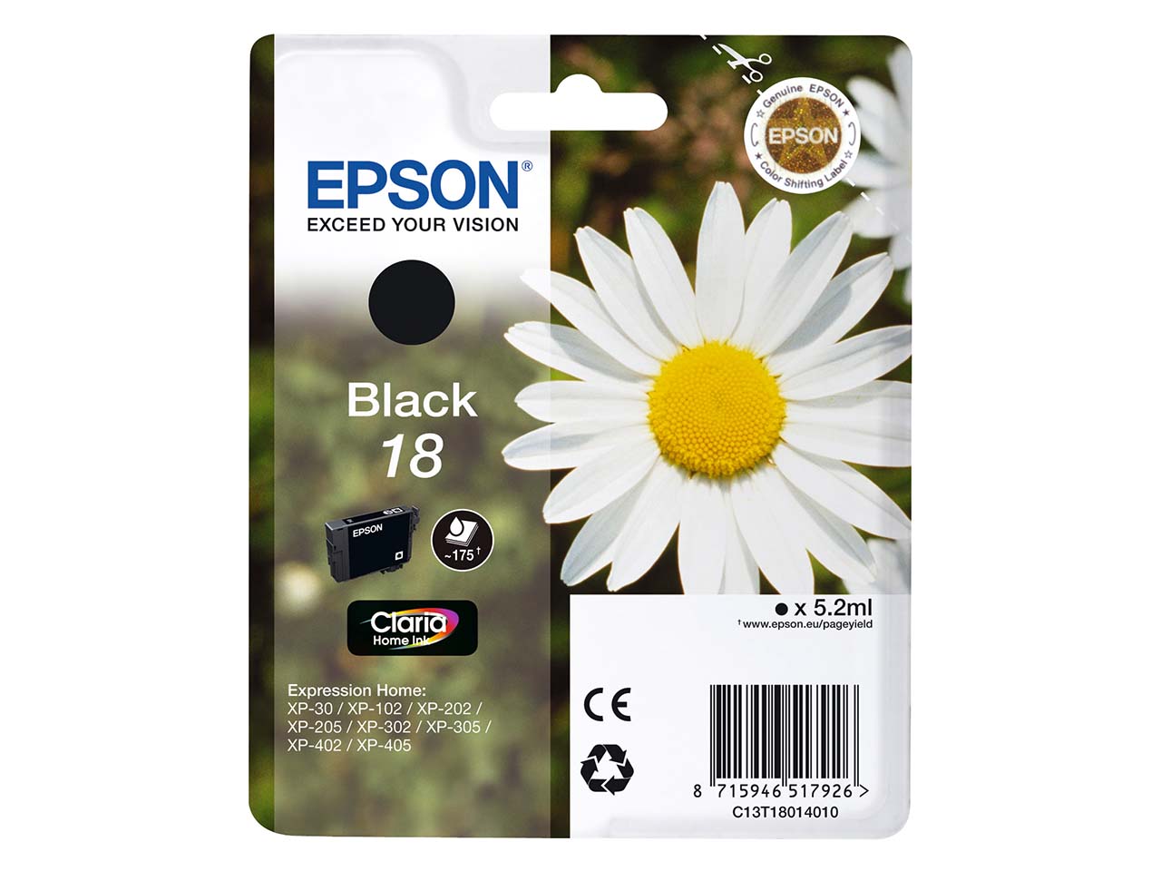 Epson Tintenpatrone T1801/ 18 schwarz