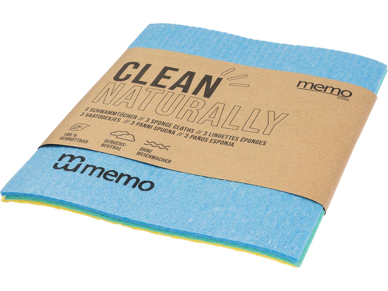 3 Stk. memo Schwammtücher sortiert
