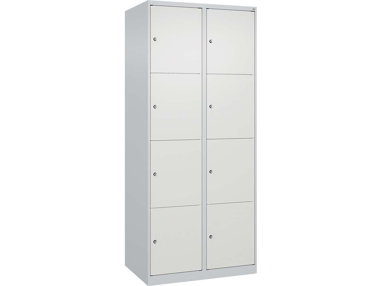 C+P Schließfachschrank Classic PLUS, 8 Fächer, 1850x800x500mm, Lichtgrau/Verkehrsweiß