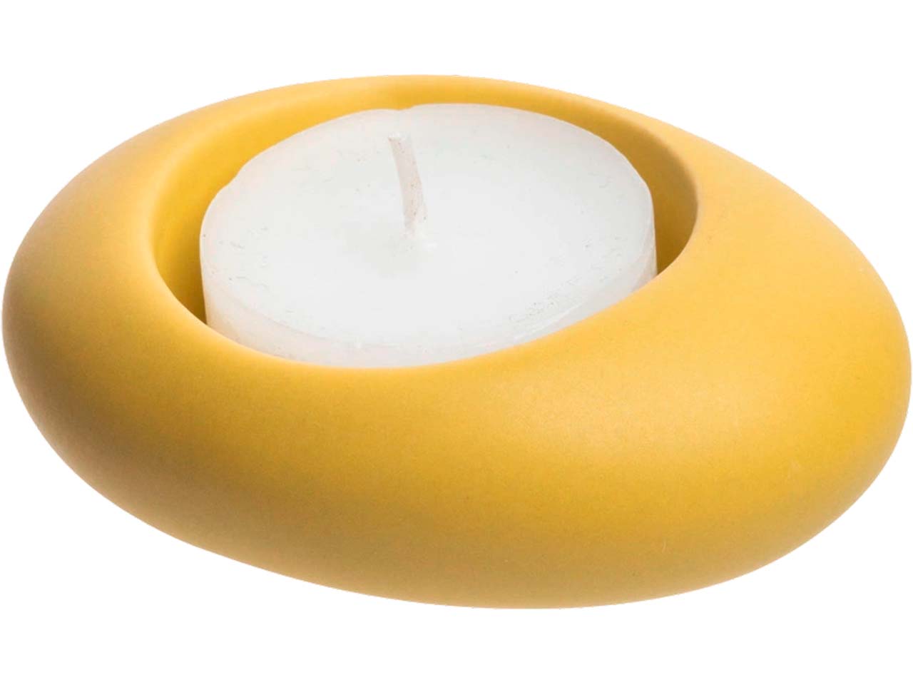 tranquillo Teelichthalter aus Steingut, gelb