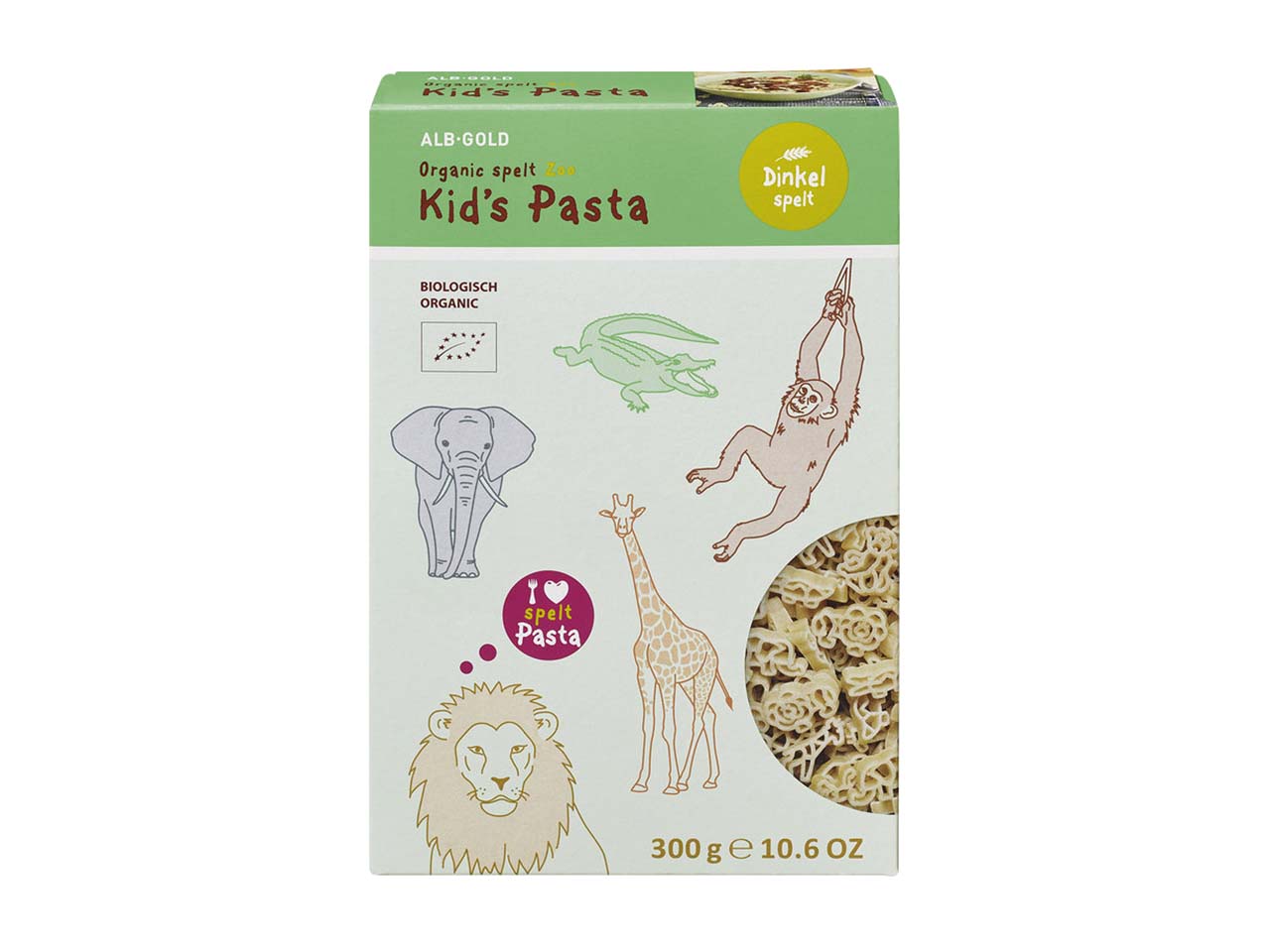 ALB-GOLD Bio-Dinkel-Pasta 'Kid´s Zoo', 300 g