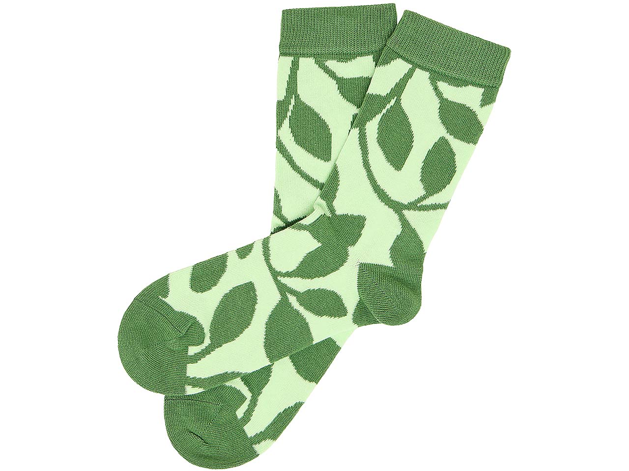 tranquillo Bio-Socken mit floralem Print, matcha, Gr. 35/38