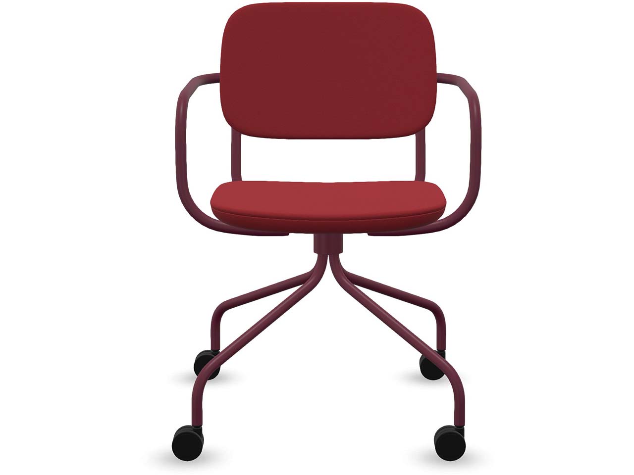 Profim Besucherstuhl "NORMO" mit Sternfußgestell auf Rollen, rot