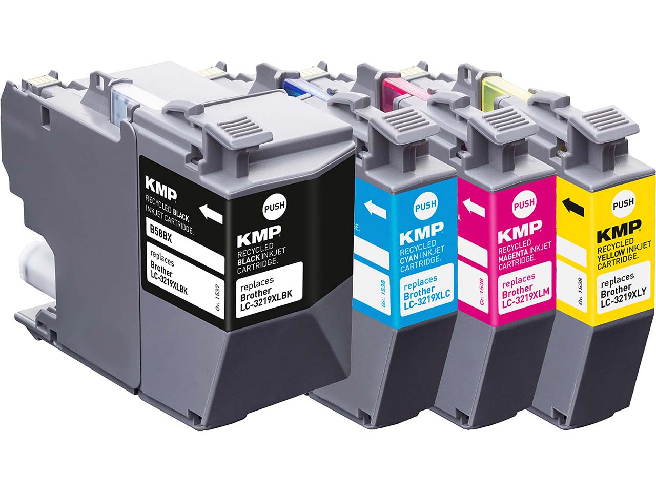 KMP Tintenpatronen ersetzt Brother LC3219XLBK/C/M/Y schwarz, cyan, magenta, gelb, 4er-Set