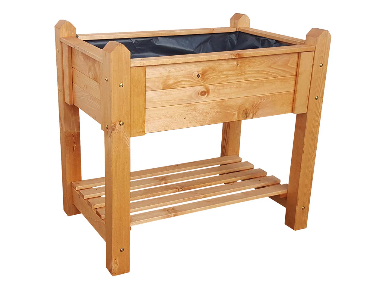 Kräuterbeet mit Ablage, klein, B 90 x T 60 x H 84,5 cm, Kiefer honigbraun