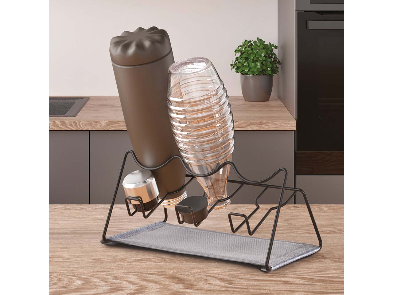 Metaltex Abtropfgestell für Flaschen und Gläser