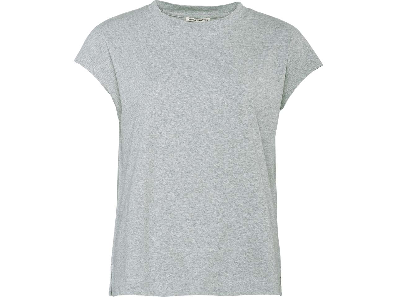 Living Crafts Bio-Damen-T-Shirt 'TIDA' mit kurzen Ärmel, grey melange, Gr. XL