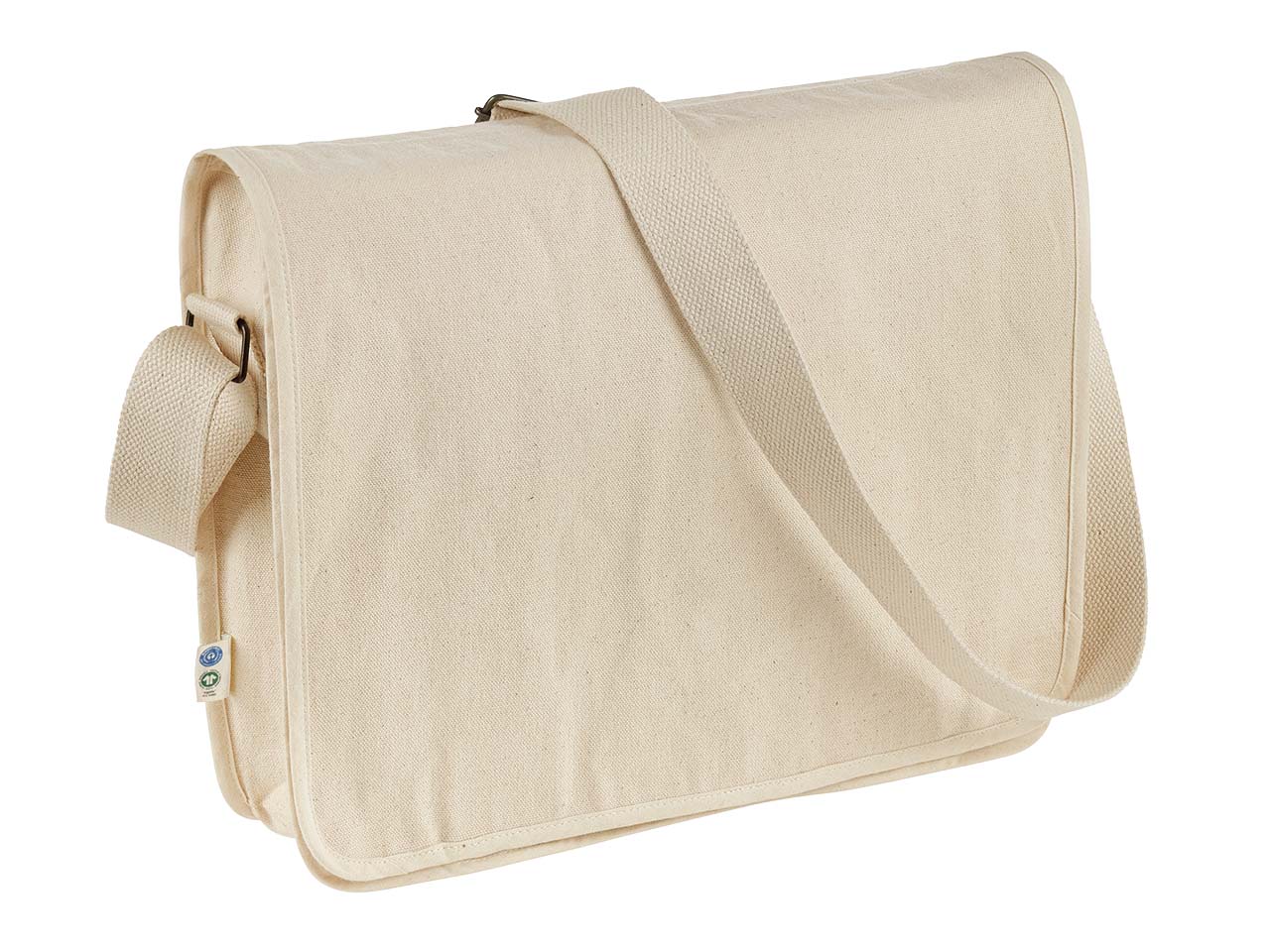 memo Bio-Baumwoll-Umhängetasche mit Fairtrade-Siegel, natur, 32,5 x 37 cm