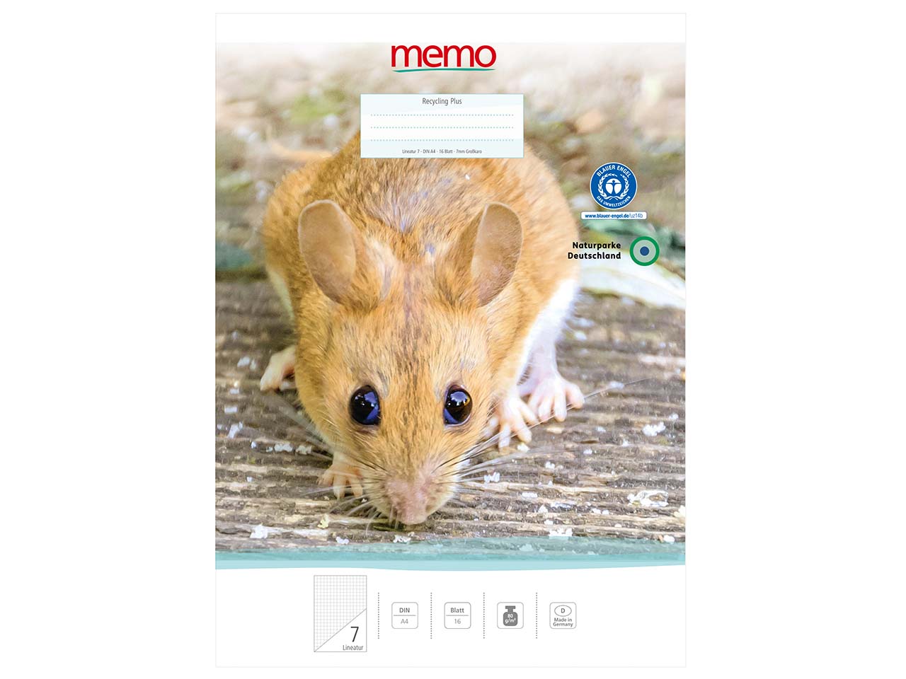 memo Schulheft A4 Lin. 7 / kariert 7mm