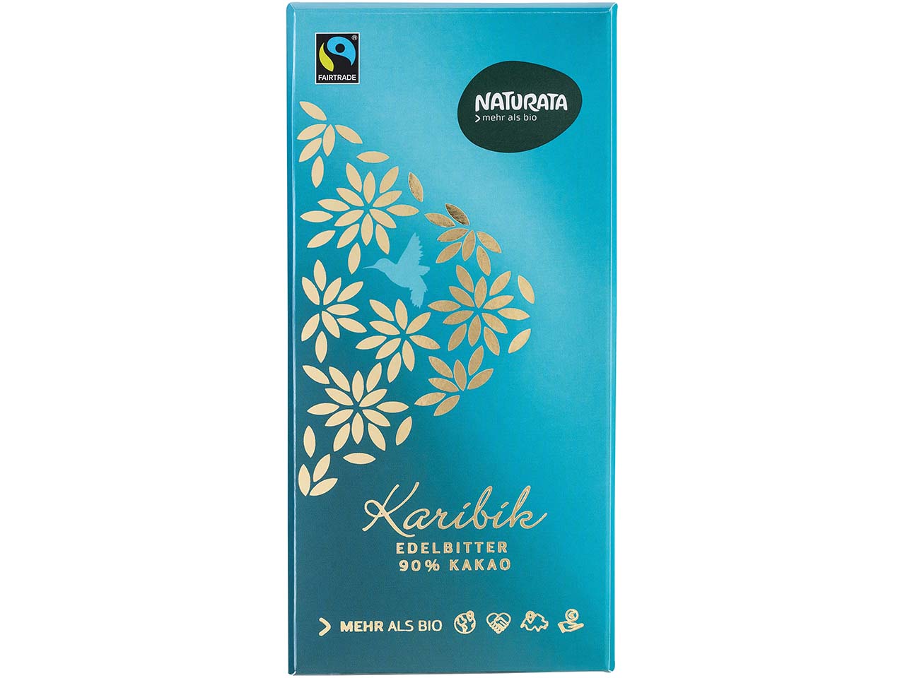 NATURATA Bio-Edelbitter-Schokolade "Karibik" 90 % Kakao, 100 g