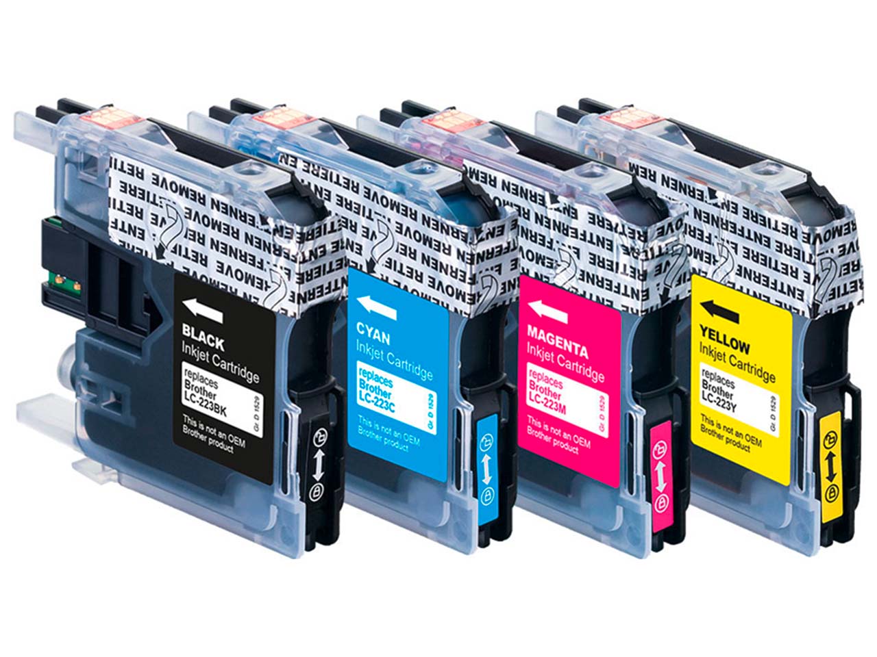 memo Tintenpatronen ersetzt Brother LC-223BK/C/M/Y schwarz, cyan, magenta, gelb, 4er-Set