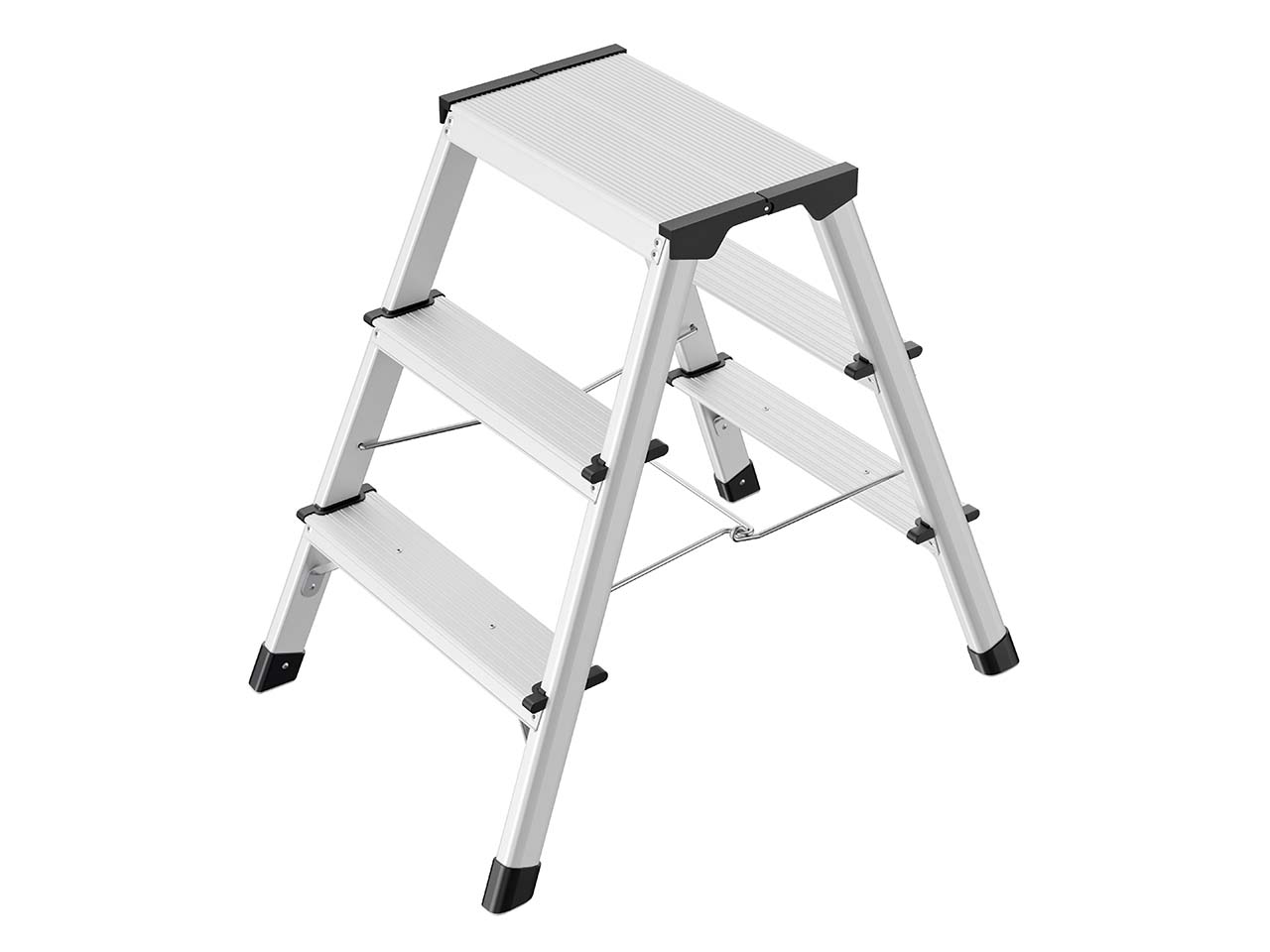 Hailo Trittleiter 'D60 StandardLine', 2 x 3 Stufen, aus Aluminium