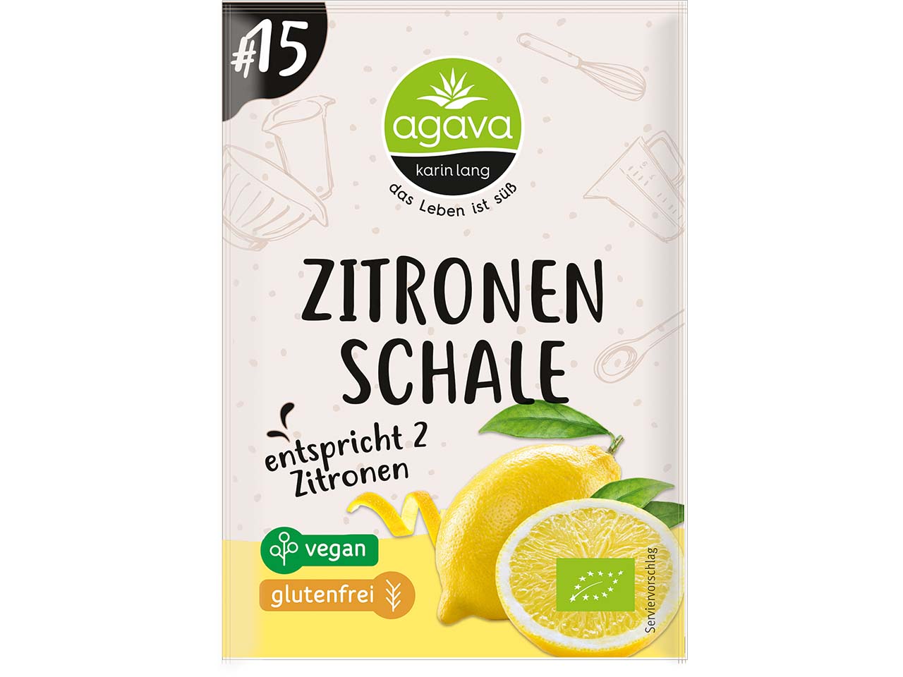 agava Bio-Zitronenschale, gerieben, 10 g