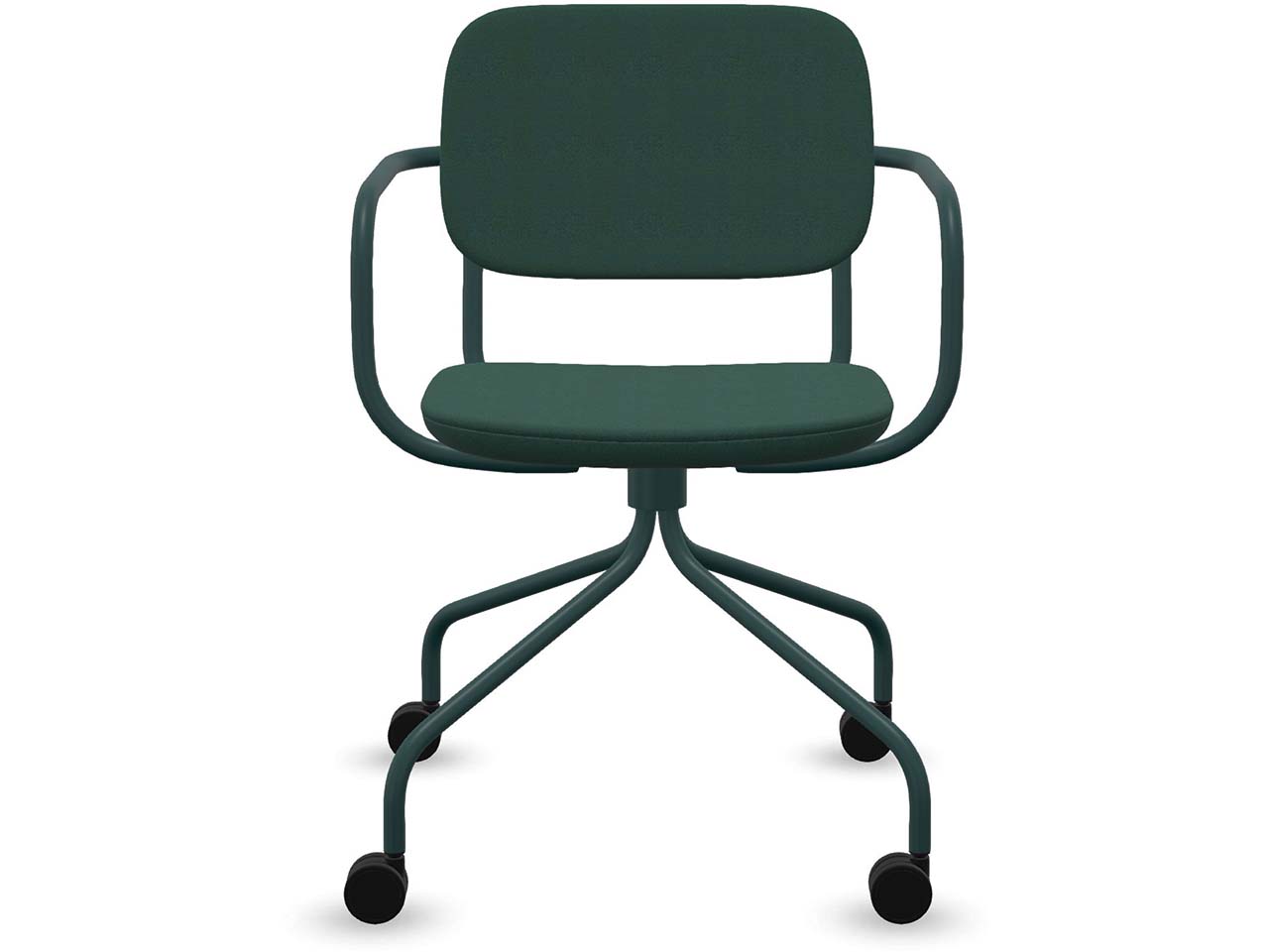 Profim Besucherstuhl "NORMO" mit Sternfußgestell auf Rollen, grün