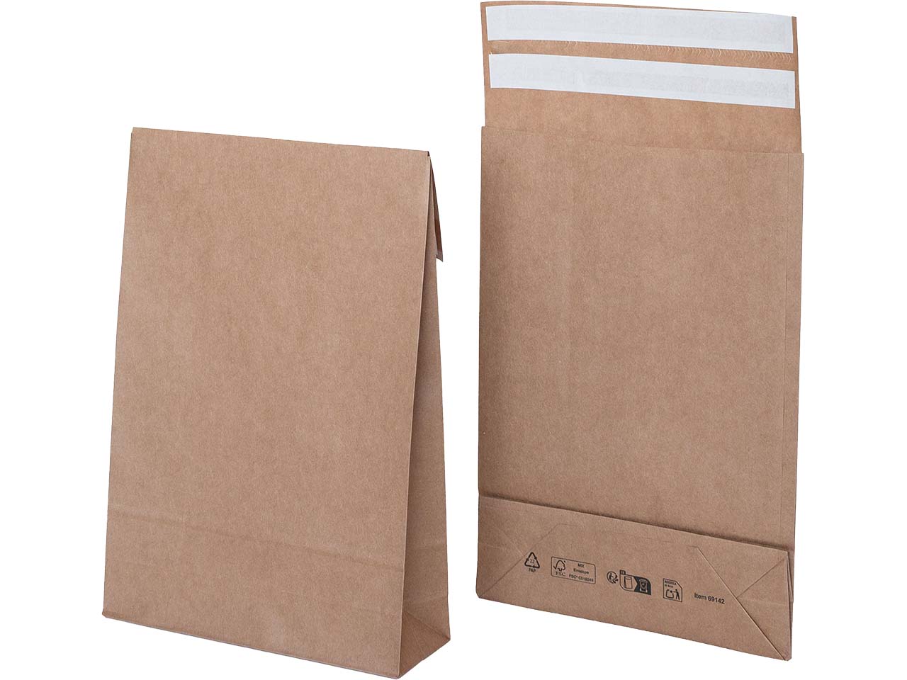 Bong 200 Versandtaschen "e-Green" 353x250x80 mm, DHL Kleinpaket, 2xHK, braun 100 g/m²