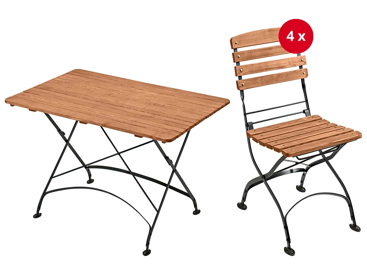 Gartenmöbel-Set 'Maja' 5-teilig, Tisch 120 x 80 cm, 4 Stühle