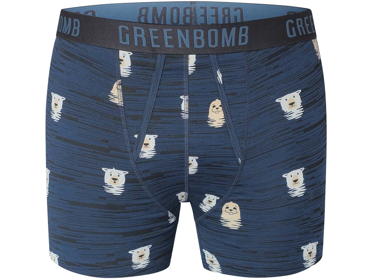 GREENBOMB Bio-Herren-Boxershort 'Icebear Hunt', mix, Gr. XL