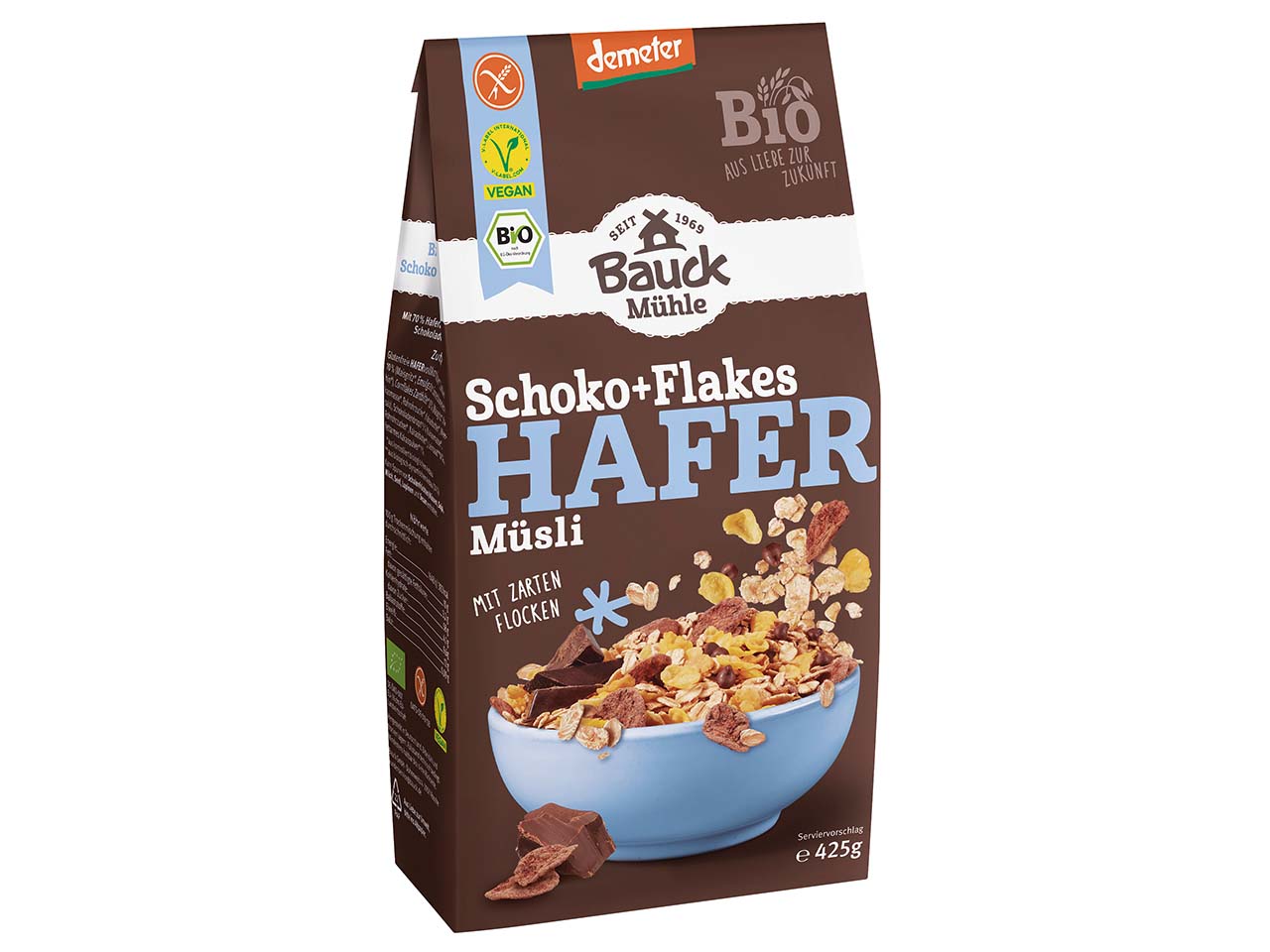 Bauckhof Bio-Hafer-Müsli "Schoko + Flakes", 425 g