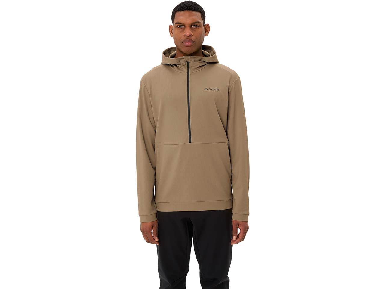 VAUDE Herren-Half-Zip-Sweater 'Cyclist' mit Kängurutaschen, oat, Gr. L