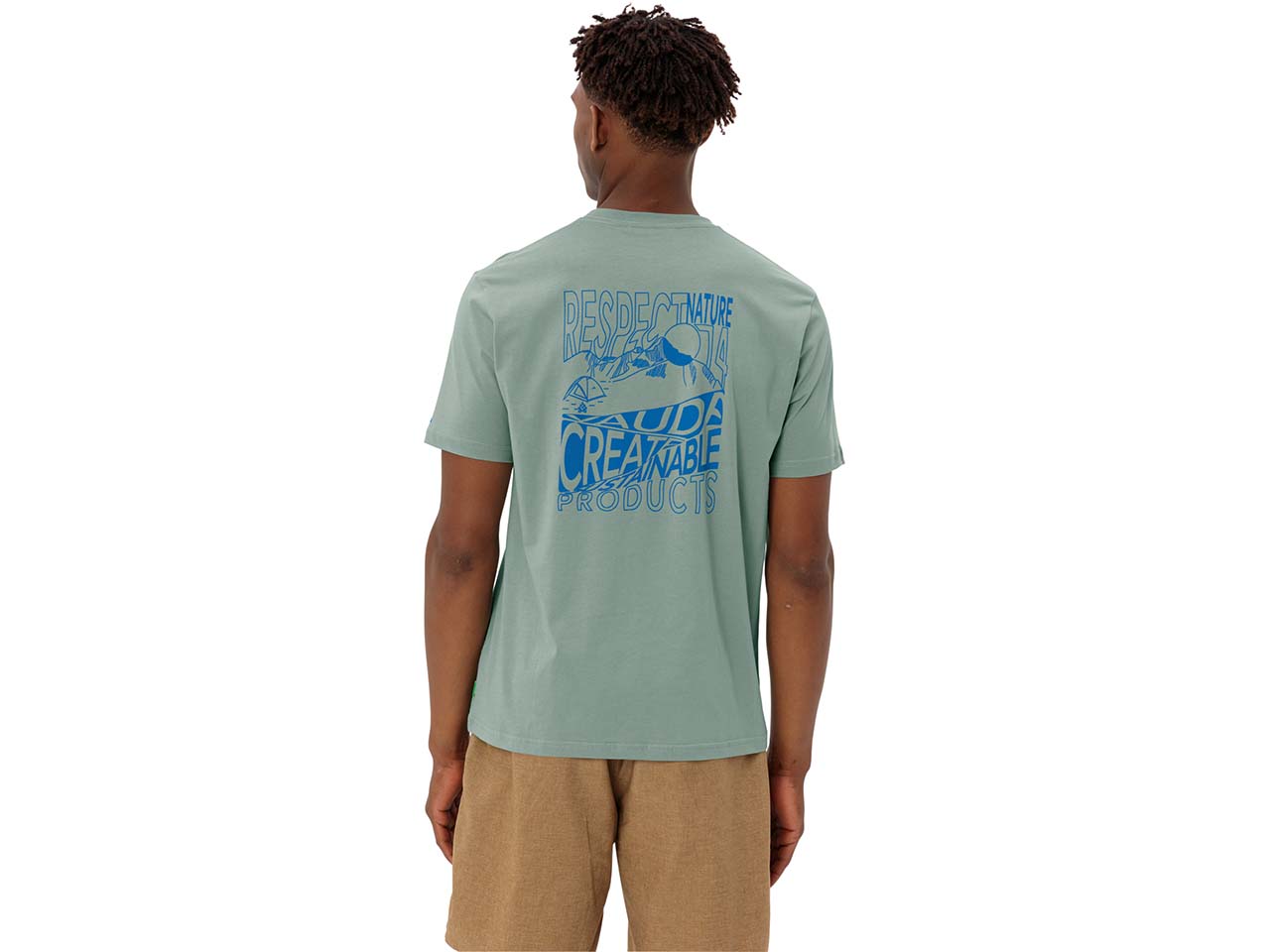 VAUDE Herren-T-Shirt "Spirit II" mit Rückenaufdruck, dusty fern, Gr. S