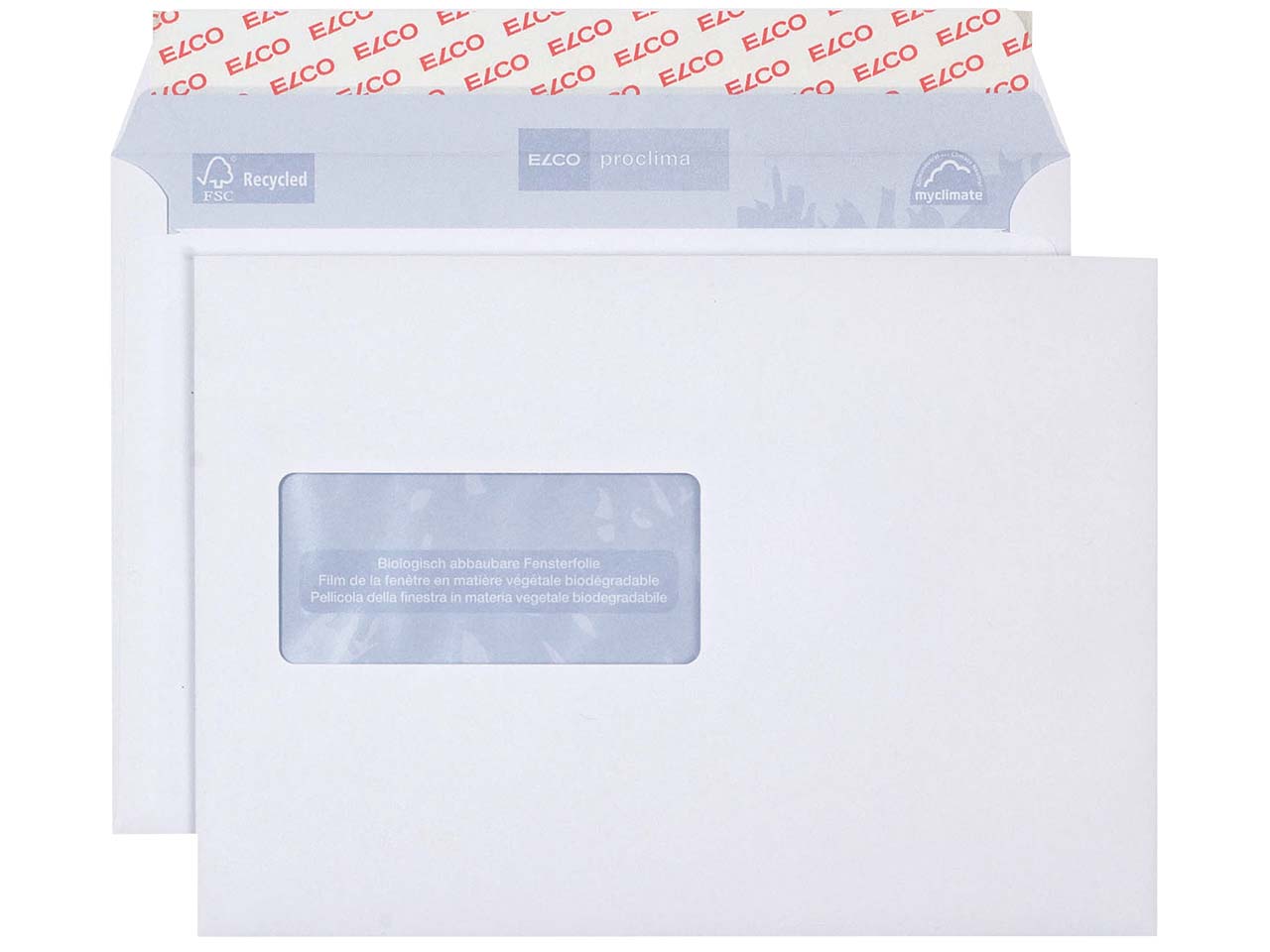 500 Elco Proclima Briefumschläge DIN C5, mit Haftklebung, mit Fenster