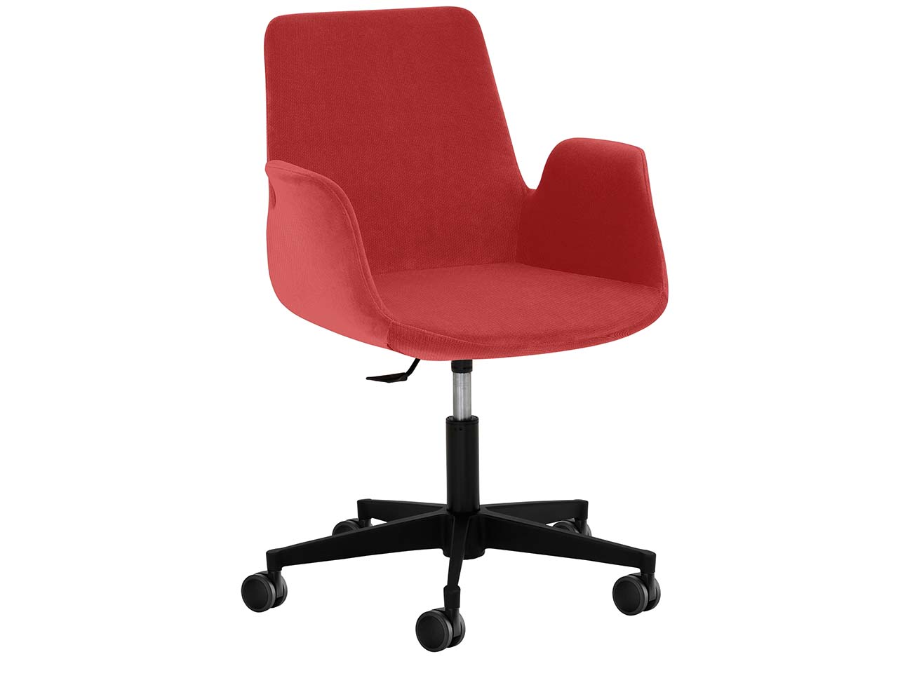 Besucherstuhl "2010" mit Kunststoff-Fußkreuz, kirschrot