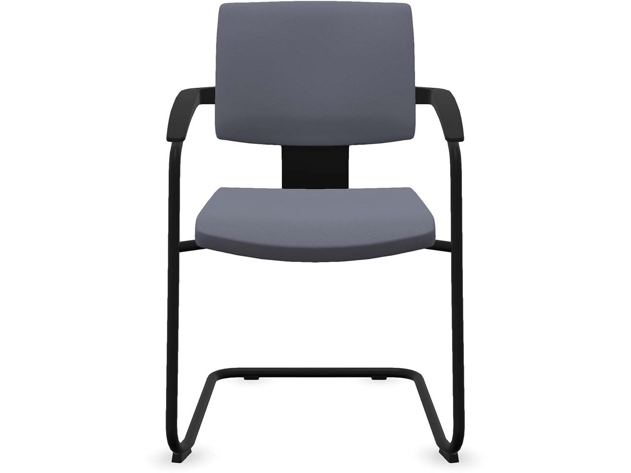 Profim Freischwinger "XENON" mit Armlehnen, stapelbar, schwarz, Stoff: lavendel