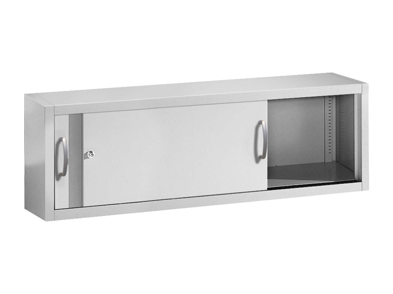 Aufsatzschrank für Schiebetürenschränke aus Stahl 160 cm breit lichtgrau T 40 H 50