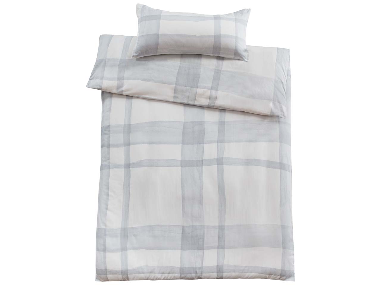 Cotonea Satin-Bettwäsche "Aquarell Karo" aus Bio-Baumwolle 40 x 80/155 x 220 cm