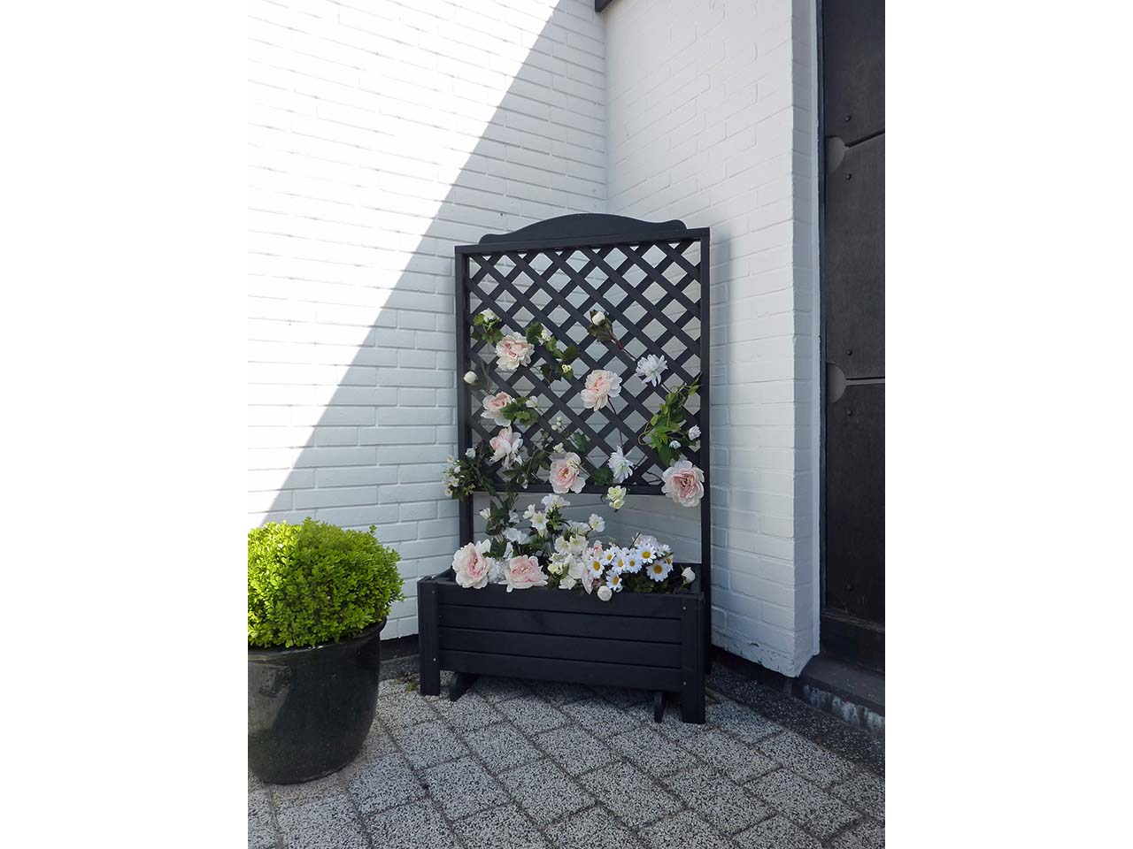 Rankkasten "Romantica", Kiefer massiv, imprägniert, anthrazit, H 140 x B 80 x T 38 cm