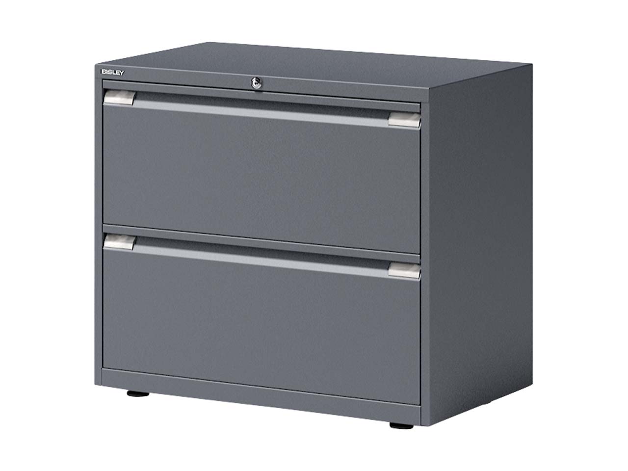 BISLEY Registraturschrank 2-bahnig, 2 Schubladen anthrazitgrau