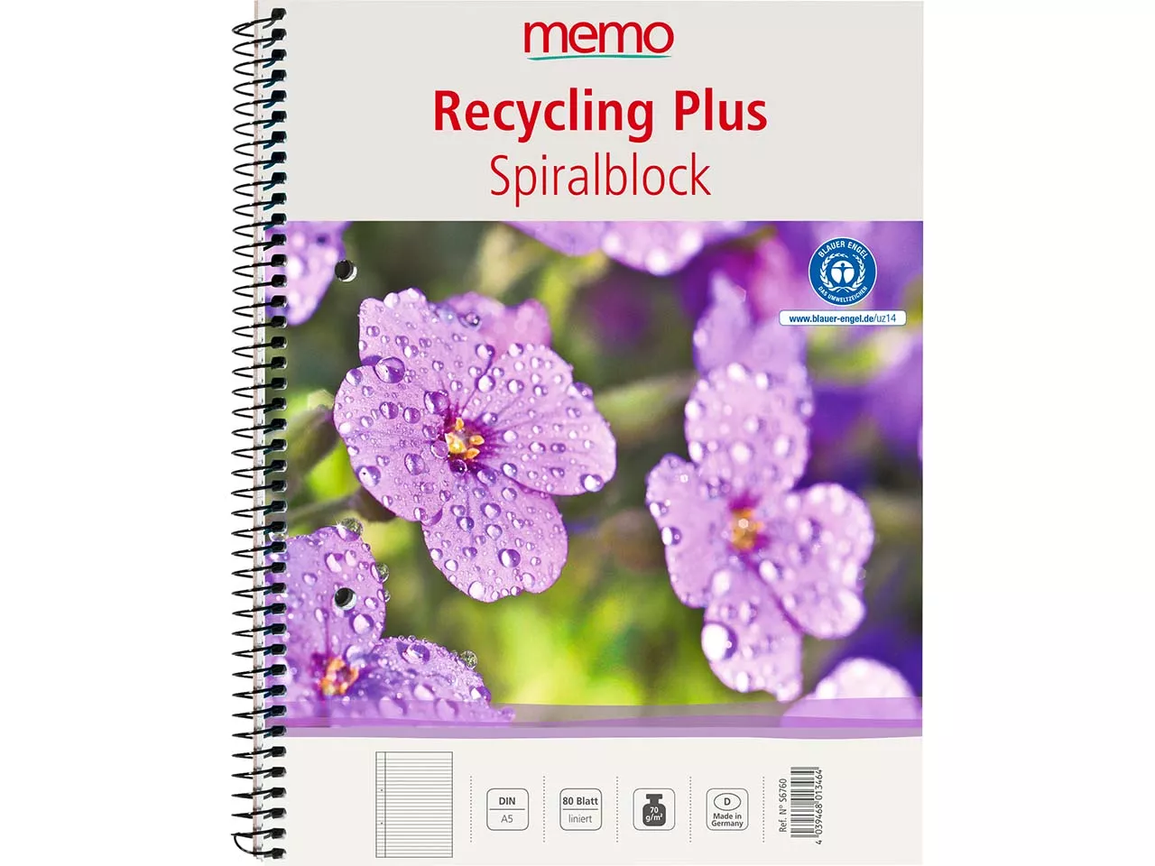 memo Spiralo RC-Plus A5 liniert 80 Blatt