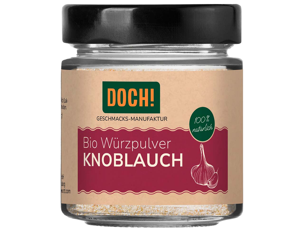 DOCH! Bio-Gewürzpulver Knoblauch, Glas, 60 g