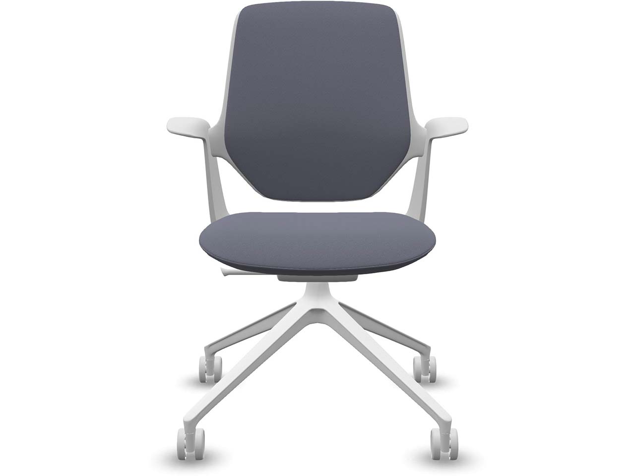 Profim Besucherstuhl "TRILLO PRO" mit Sternfußgestell auf Rollen, weiß, Stoff: lavendel