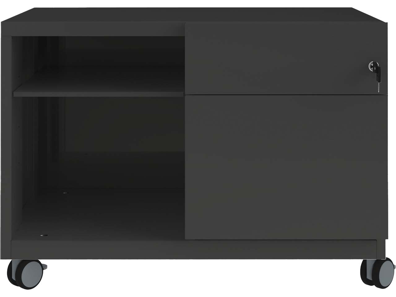 BISLEY Rollcontainer "Caddy Note™" Schubladen und Ziehgriff rechts, schwarz